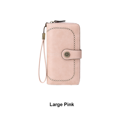 Small Women’s Leather Bifold Wallet with RFID & Zipper Coin Pocket