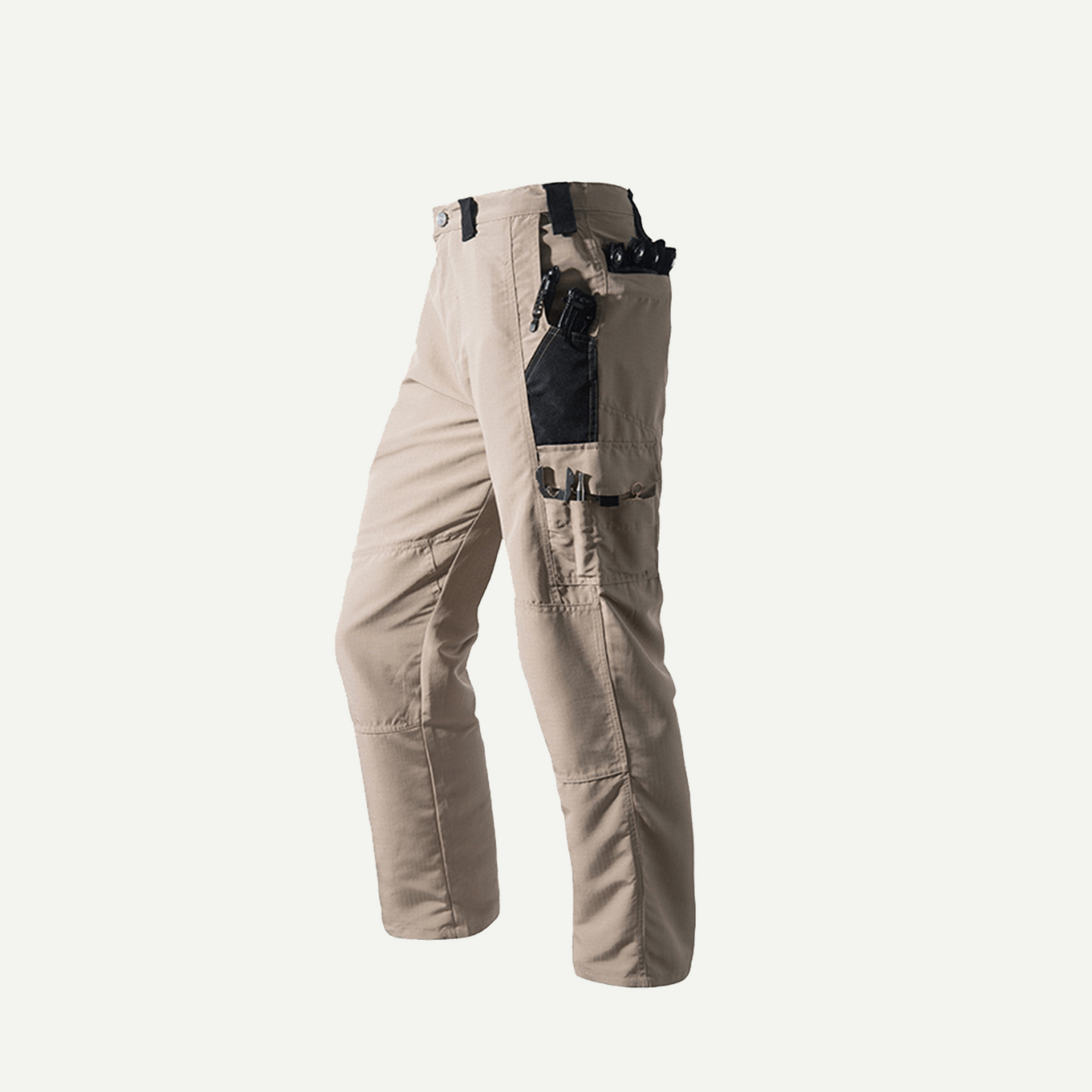 Men's solid color printed pocket zipper waterproof EDC work pants
