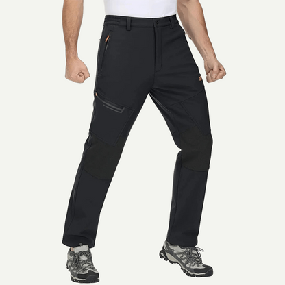 Men's Fleece Lined Winter Snow Pants – Water Resistant, 4 Zip Pockets