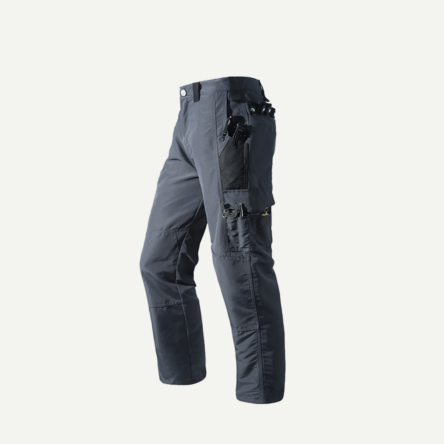 Men's solid color printed pocket zipper waterproof EDC work pants