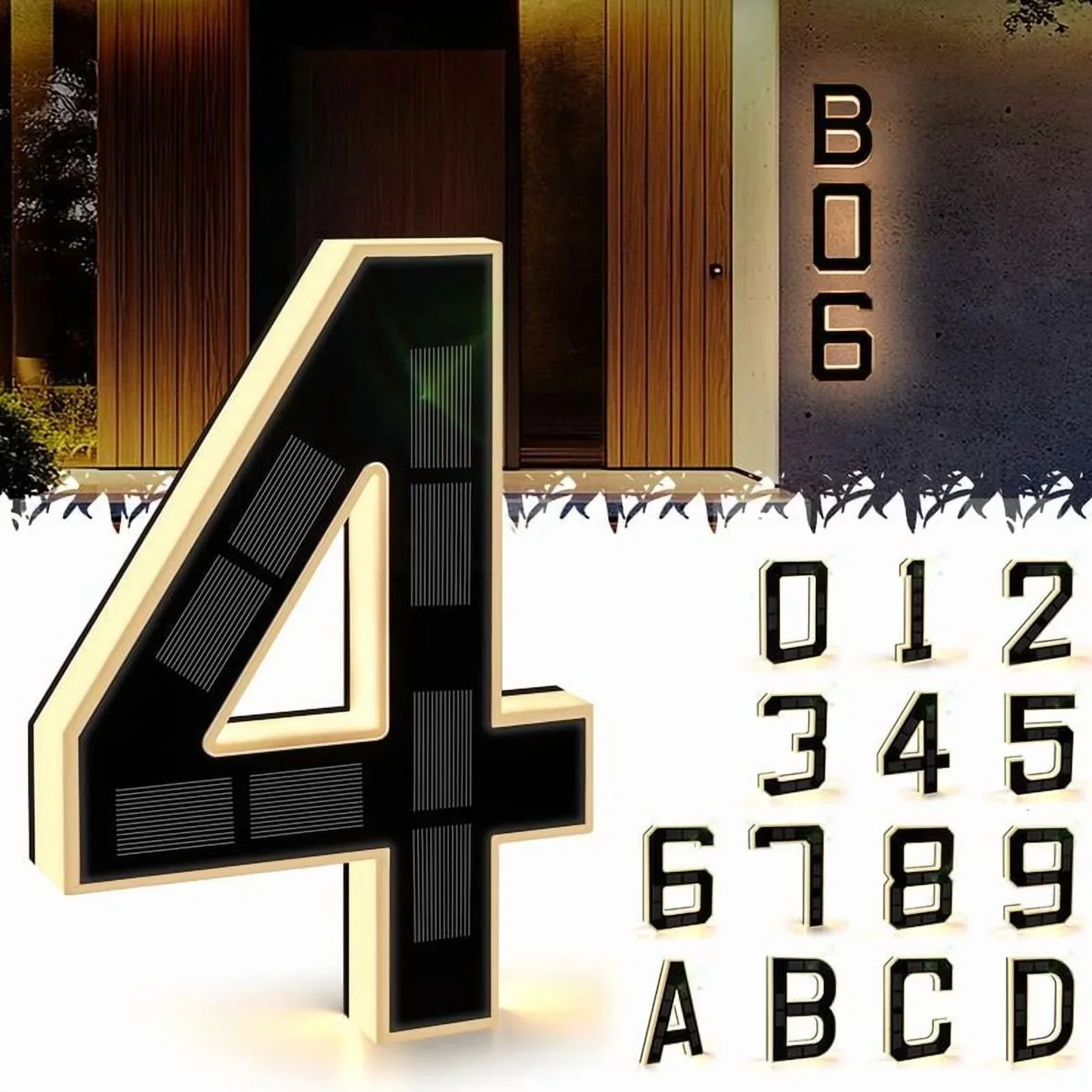 9 Inch Solar Lighted House Numbers for Outside