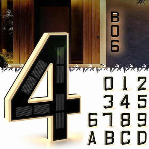 9 Inch Solar Lighted House Numbers for Outside