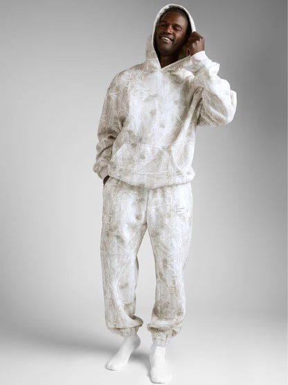 3D Leaf Print Athletic 2-Piece Set