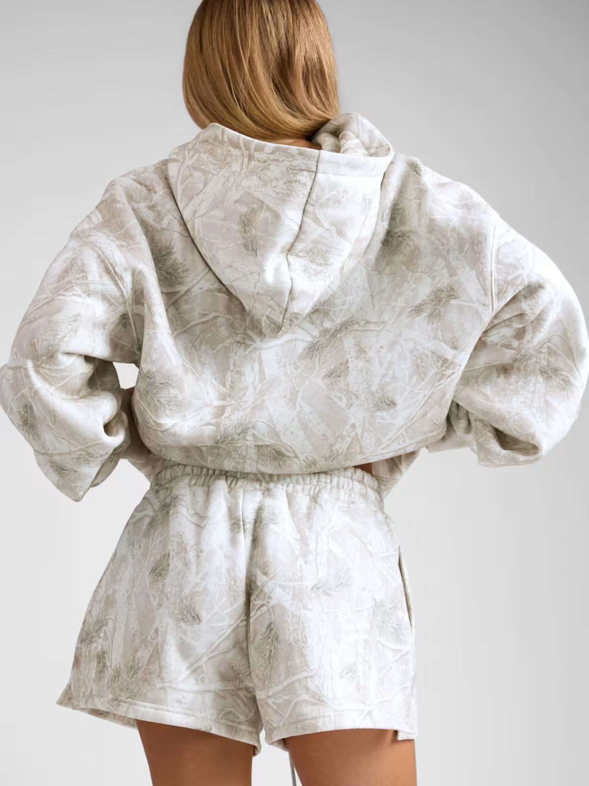 3D Leaf Print Athletic 2-Piece Set