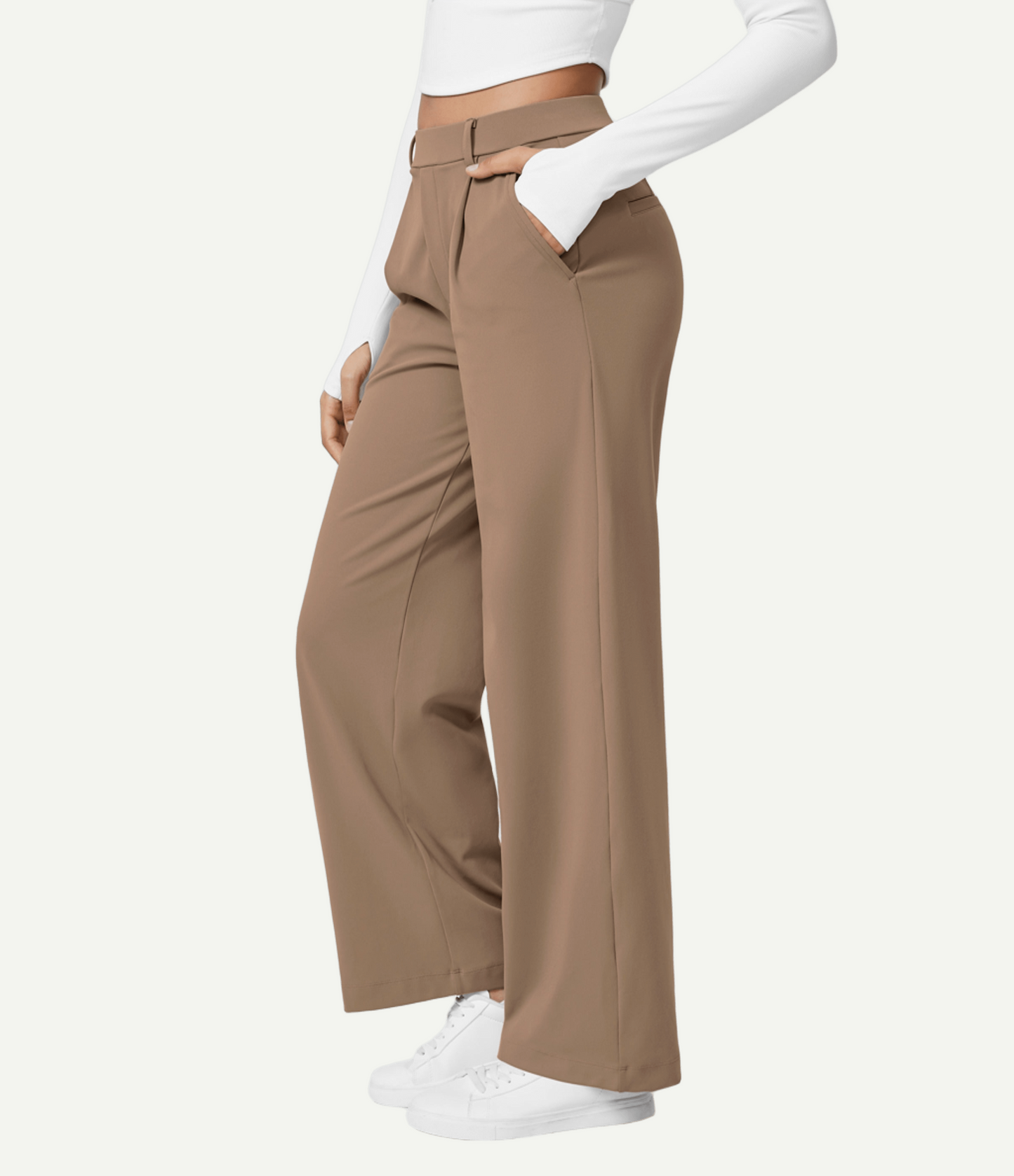 High Waisted Pocket Straight Leg Work Pants