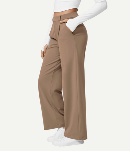 High Waisted Pocket Straight Leg Work Pants