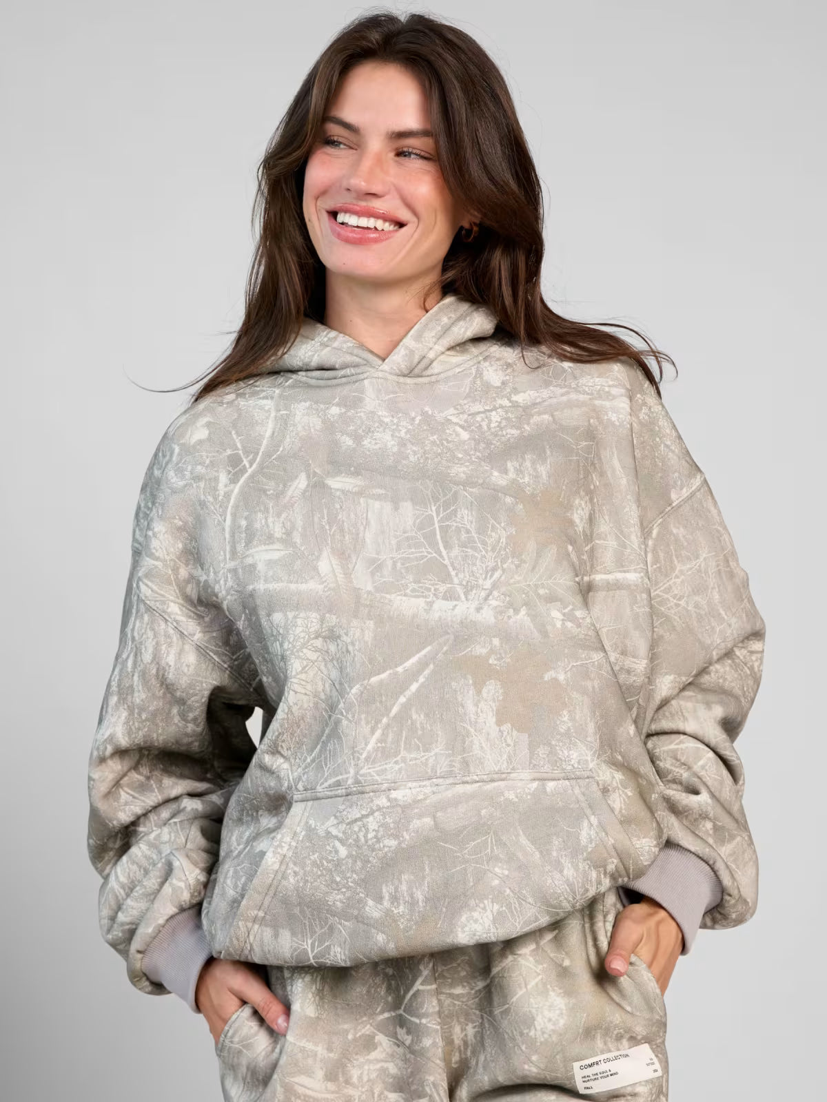 3D Leaf Print Athletic 2-Piece Set