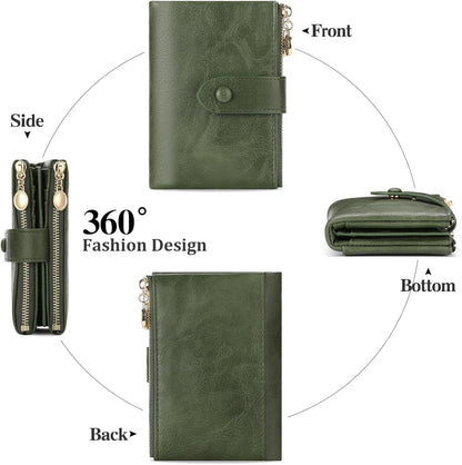 Women’s Small Tri-Fold Wallet – 18 Card Slots, Compact Design