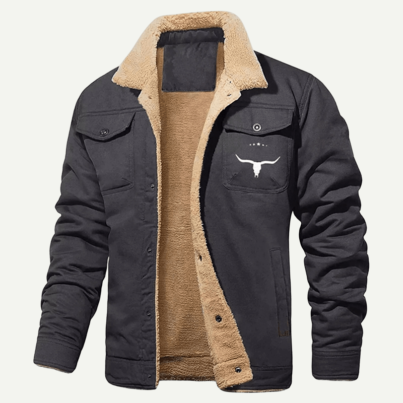 Men’s Retro Western Fleece Jacket – Warm, Rugged & Timeless Style