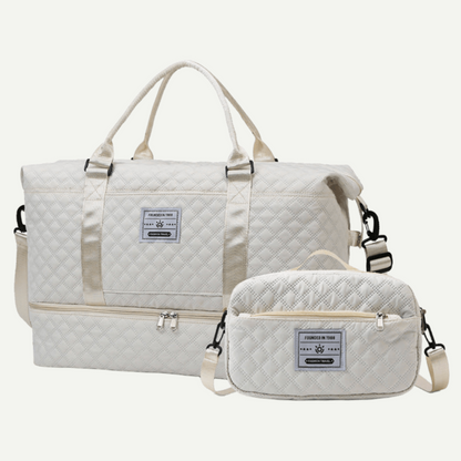 2Pcs Aril Travel Duffel Bag – Shoe Compartment + Toiletry Organizer