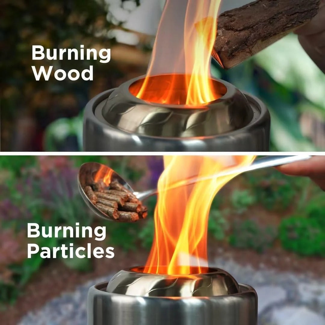 Stove Tabletop Fire Pit with Stand – 5.9” x 7.8” Smokeless Stainless Steel Portable Fire Pit 🔥