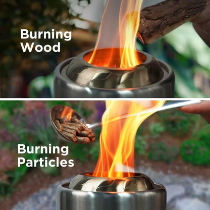 Stove Tabletop Fire Pit with Stand – 5.9” x 7.8” Smokeless Stainless Steel Portable Fire Pit 🔥